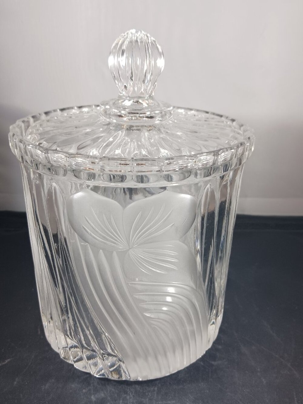 Vintage West German Heavy Crystal Glass Biscuit Jar